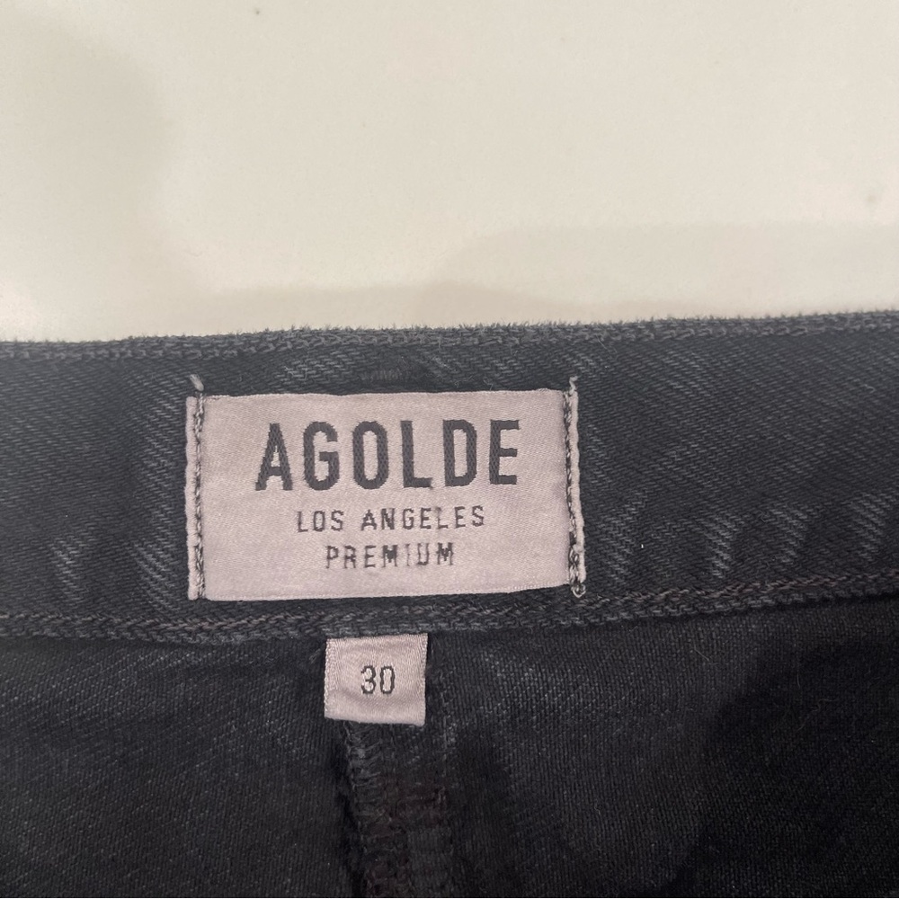 NWT Agolde Quinn Hi Rise black distressed mini skirt - Picture 14 of 14
